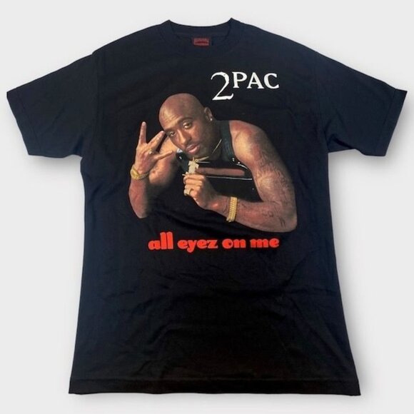 Death Row Tops - NWOT Tupac Shakur All Eyez On Me Album Tee Shirt Black, Size XX-Large